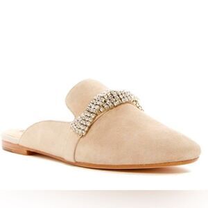 NIB BADGLEY MISCHKA Karin Crystal Embellished Mules
